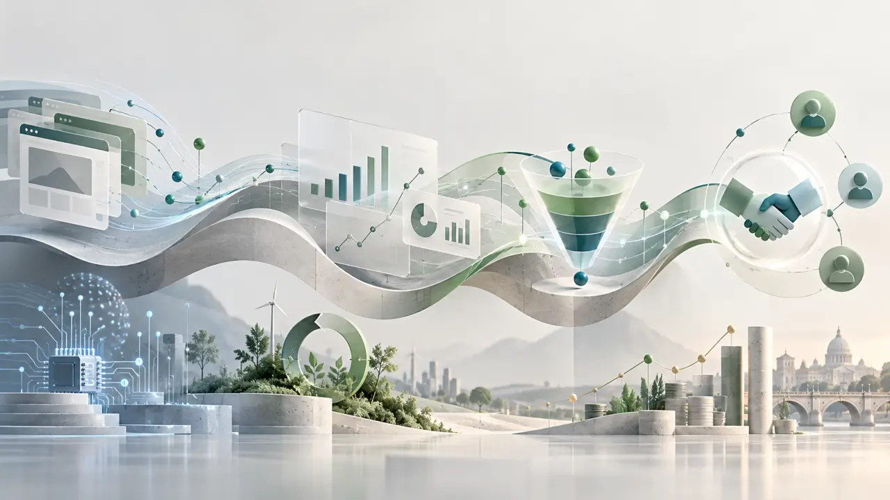 Visualisation abstraite de données SEO et de croissance digitale