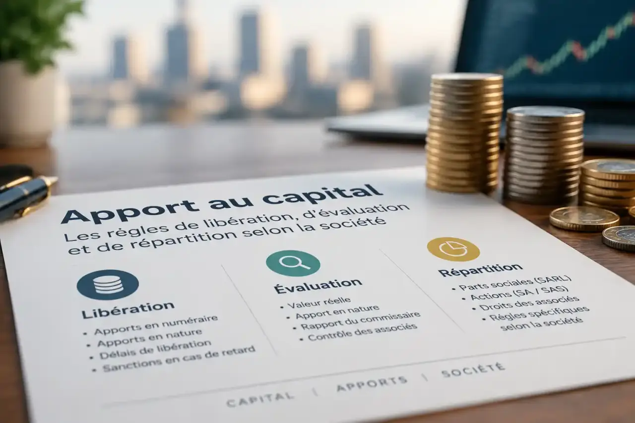Apport au capital : les règles de libération, d’évaluation et de répartition selon la société