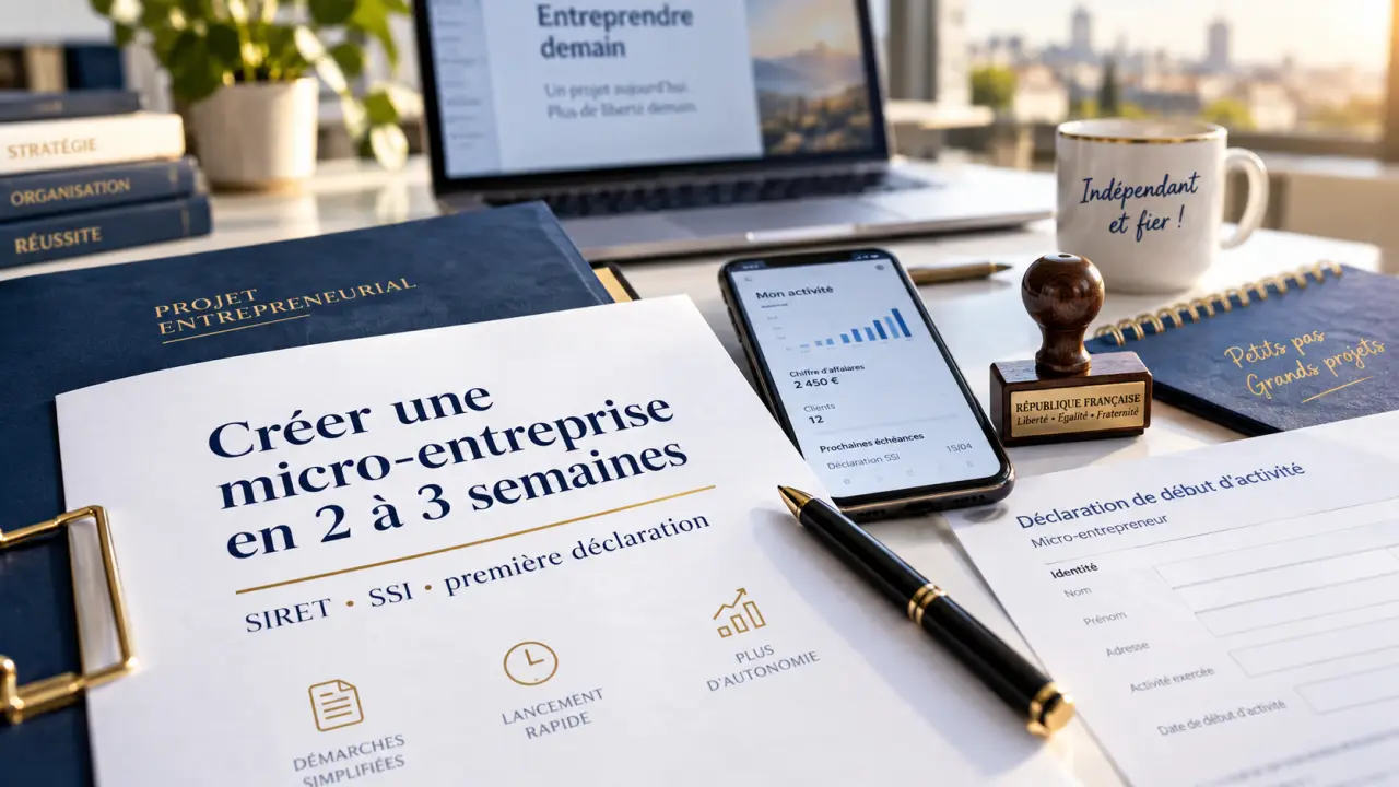 Créer une micro-entreprise en 2 à 3 semaines : SIRET, SSI et première déclaration