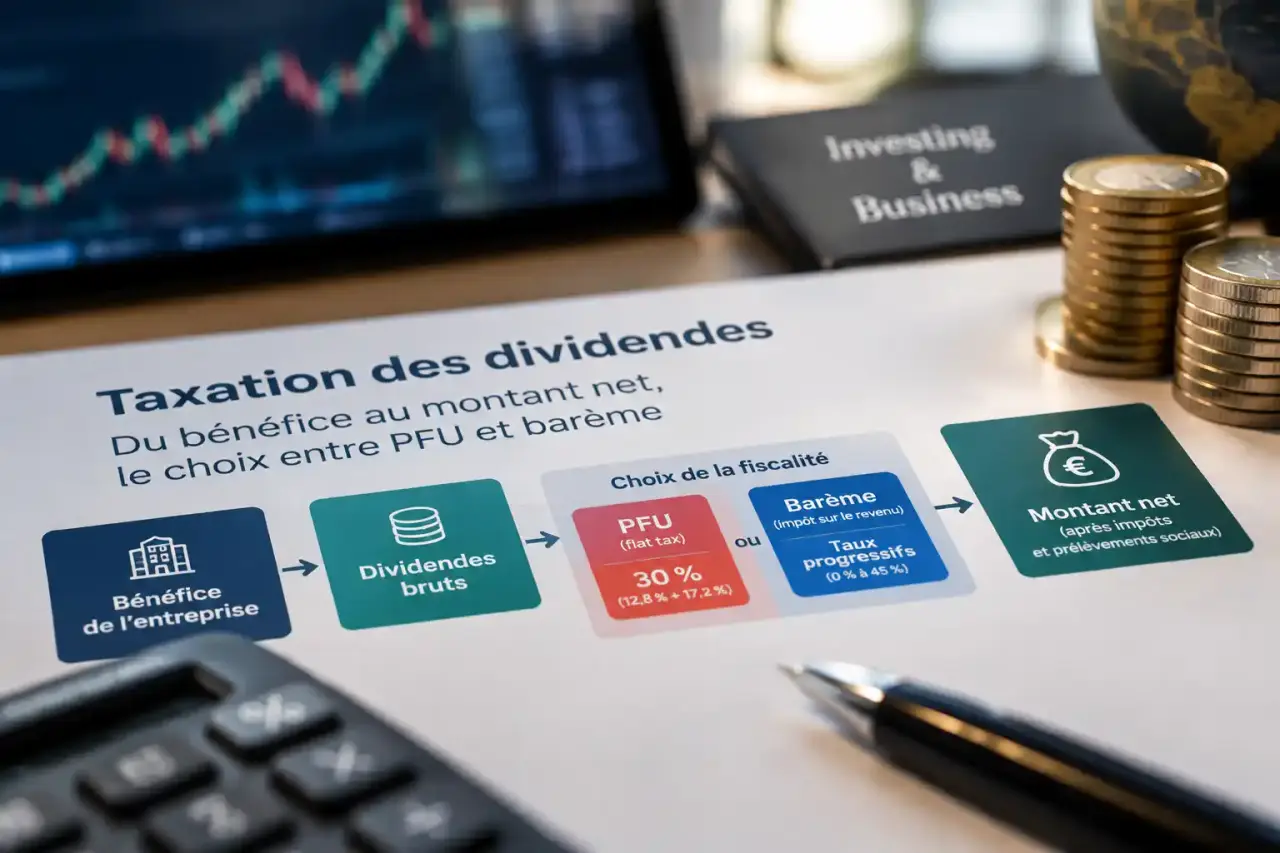 Taxation des dividendes : du bénéfice au montant net, le choix entre PFU et barème